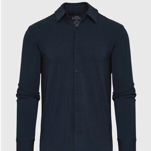 True Classic Long Sleeve Knit Shirt - Navy - Men's Size M - TCT4211